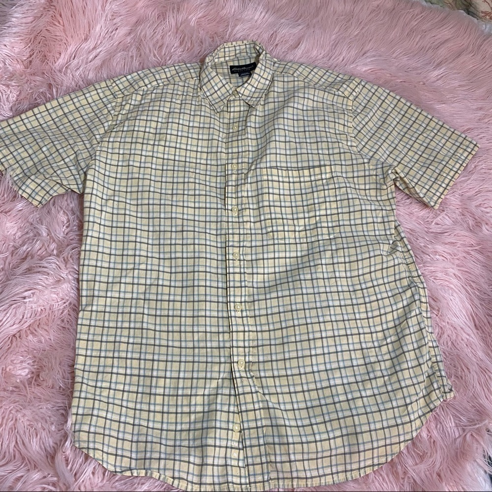 𝅺eddie Bauer Mens Short Sleeve Shirt Size Large​